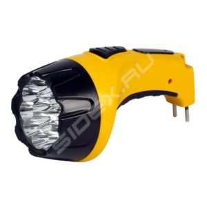 Аккумуляторный светодиодный фонарь 4 LED с прямой зарядкой Smartbuy, желтый (SBF-84/86-Y)