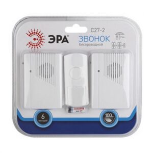 Беспроводной звонок на батарейках ЭРА  IP20 2x1.5В ААА (32 мелодии)