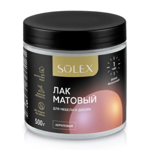 ЛАК для мебели и декора матовый SOLEX 0,5кг